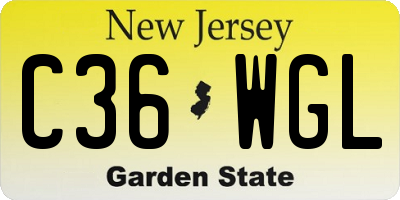 NJ license plate C36WGL