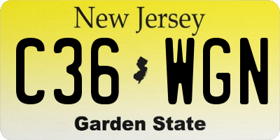 NJ license plate C36WGN