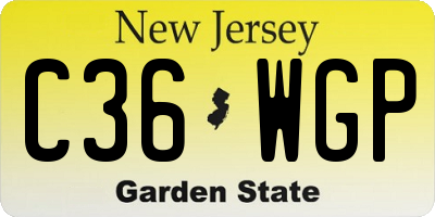 NJ license plate C36WGP
