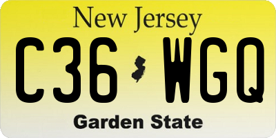 NJ license plate C36WGQ