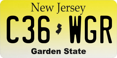 NJ license plate C36WGR