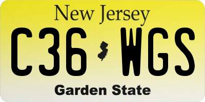 NJ license plate C36WGS