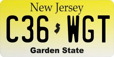NJ license plate C36WGT