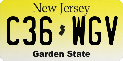 NJ license plate C36WGV