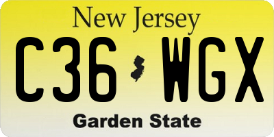 NJ license plate C36WGX