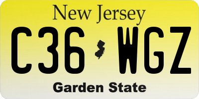 NJ license plate C36WGZ