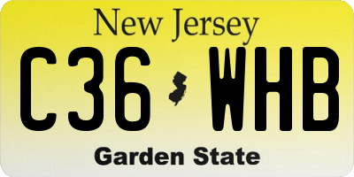 NJ license plate C36WHB