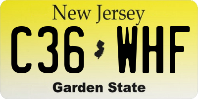 NJ license plate C36WHF