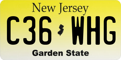 NJ license plate C36WHG