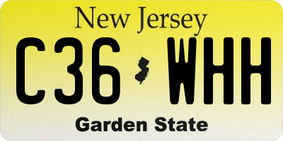 NJ license plate C36WHH