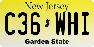 NJ license plate C36WHI