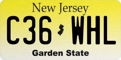 NJ license plate C36WHL