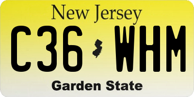 NJ license plate C36WHM