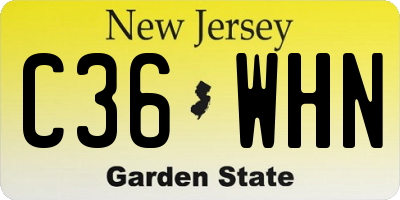 NJ license plate C36WHN