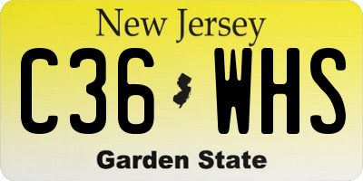 NJ license plate C36WHS