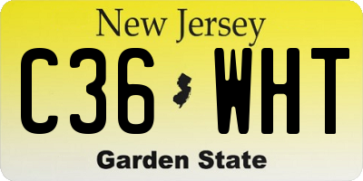 NJ license plate C36WHT
