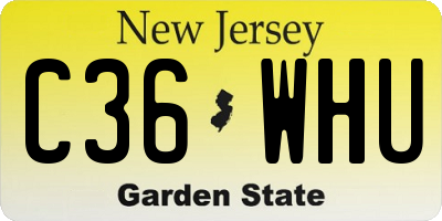 NJ license plate C36WHU