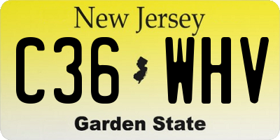 NJ license plate C36WHV