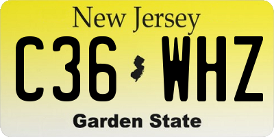 NJ license plate C36WHZ