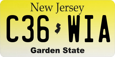 NJ license plate C36WIA