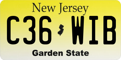 NJ license plate C36WIB