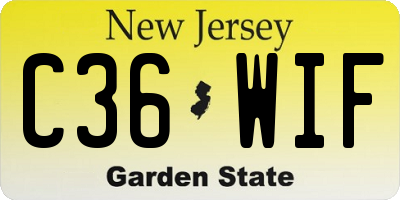 NJ license plate C36WIF
