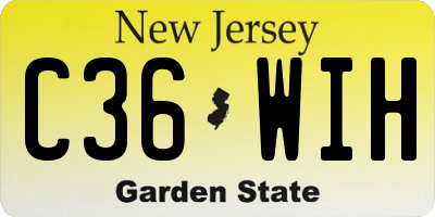 NJ license plate C36WIH