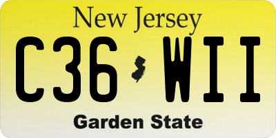 NJ license plate C36WII