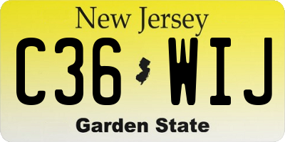 NJ license plate C36WIJ