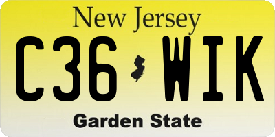 NJ license plate C36WIK