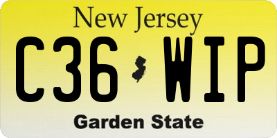 NJ license plate C36WIP