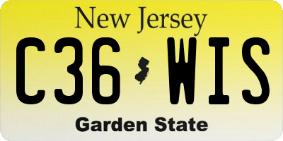 NJ license plate C36WIS