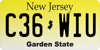 NJ license plate C36WIU