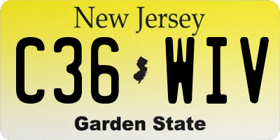NJ license plate C36WIV