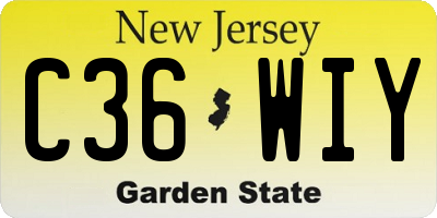NJ license plate C36WIY