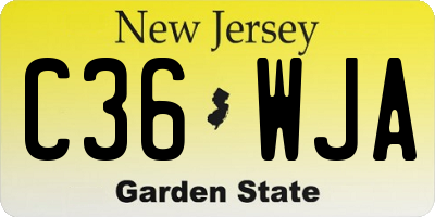 NJ license plate C36WJA
