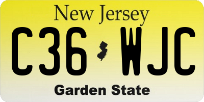 NJ license plate C36WJC