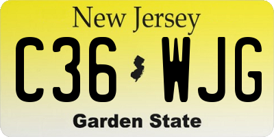 NJ license plate C36WJG