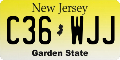 NJ license plate C36WJJ