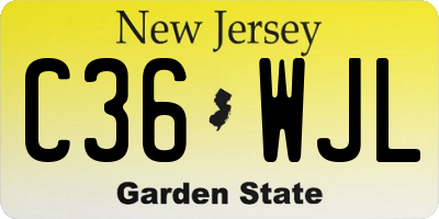 NJ license plate C36WJL