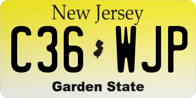 NJ license plate C36WJP