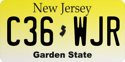 NJ license plate C36WJR