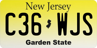 NJ license plate C36WJS