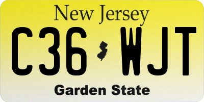 NJ license plate C36WJT