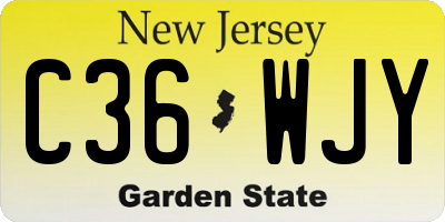 NJ license plate C36WJY