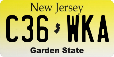 NJ license plate C36WKA