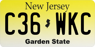 NJ license plate C36WKC