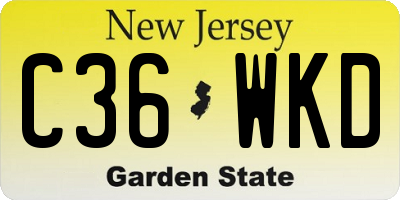 NJ license plate C36WKD