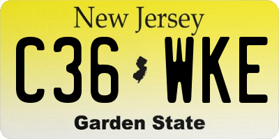 NJ license plate C36WKE