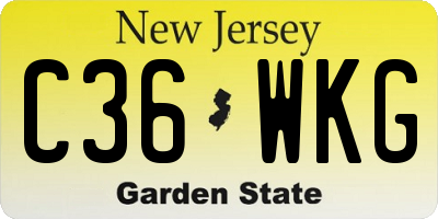 NJ license plate C36WKG